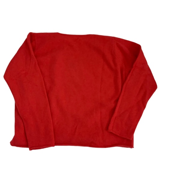 KIDS CASHMERE RED SWEATER LONG SLEEVE TEDDY BEAR SIZE: 8 - Picture 2 of 3